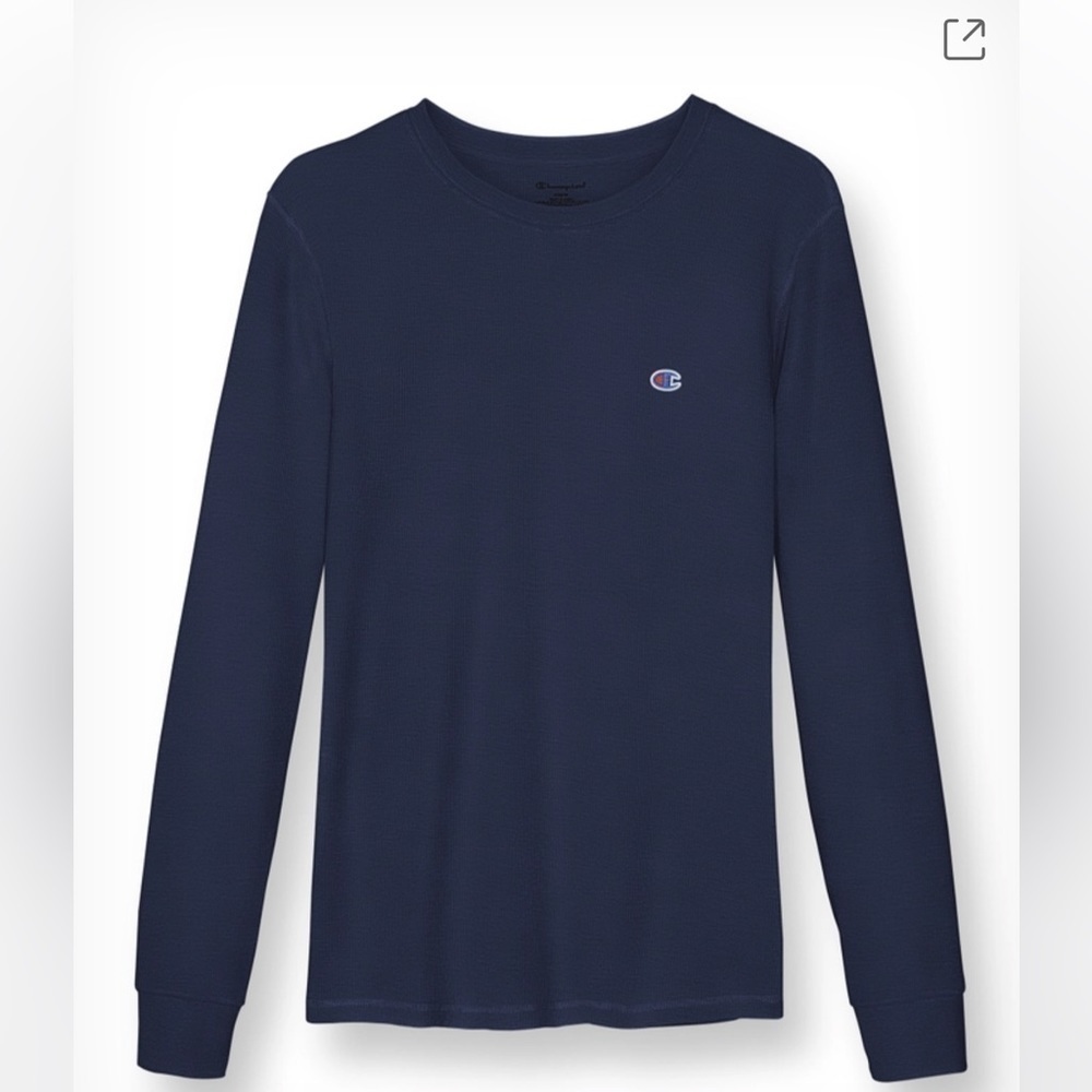 New Champion Men’s Thermal Crew Top Size XL Navy Blue BNWOT